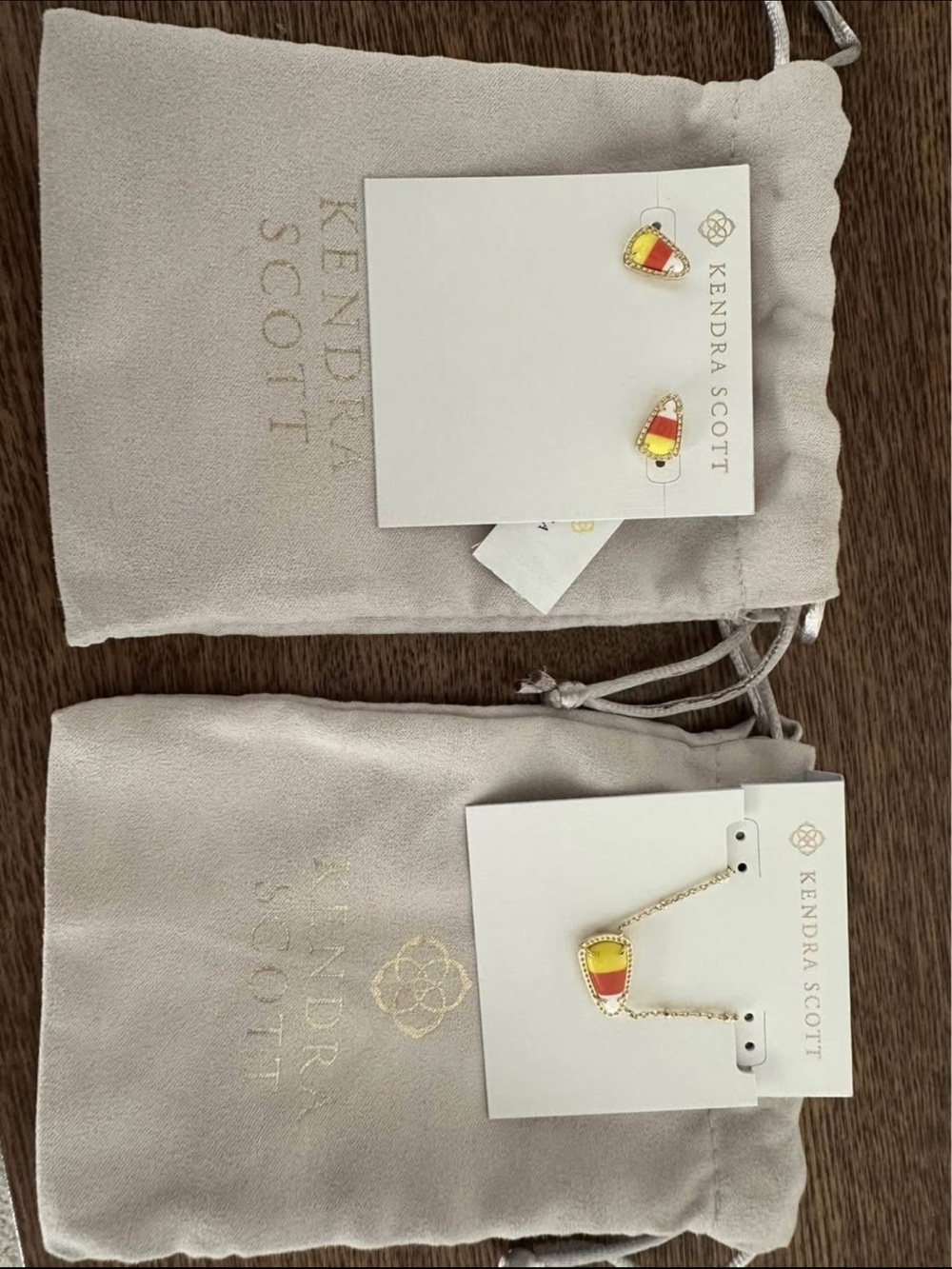 Kendra Scott Gold-Tone Earrings and necklace set …..Candy Corn